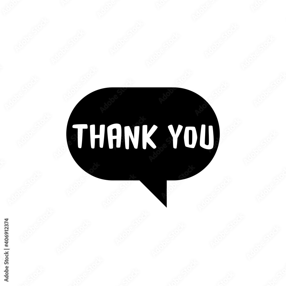 Fototapeta premium Speech bubbles thank you isolated on white background