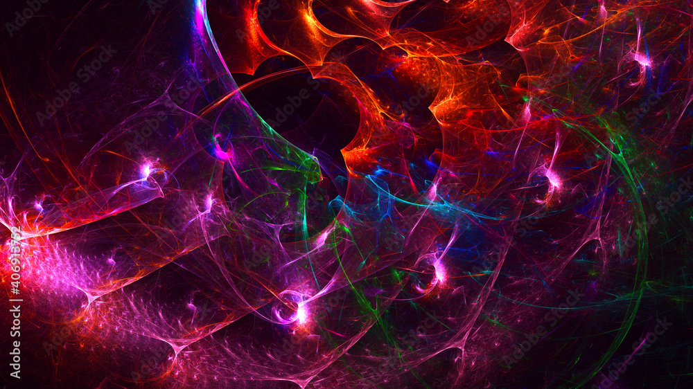 3D rendering abstract colorful fractal light background 3D rendering abstract colorful fractal light background