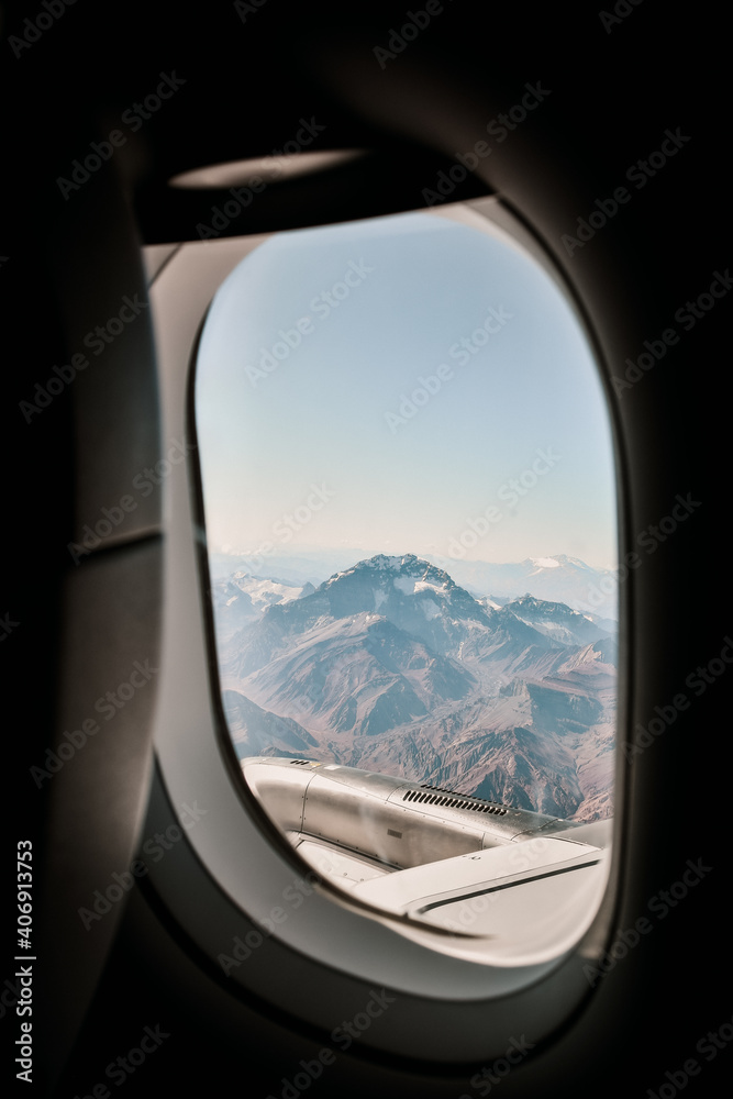 Fototapeta premium Mountain footage from an aircraft