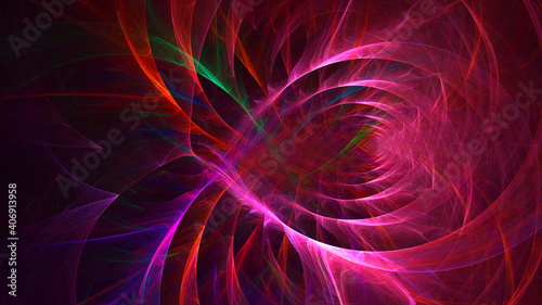 3D rendering abstract colorful fractal light background