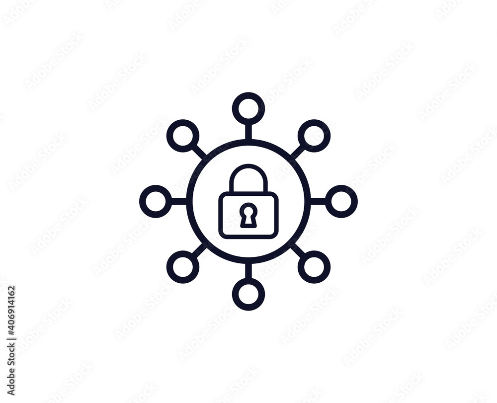 Safe internet icon. Bar black line sign. Premium quality graphic design pictogram. Outline symbol icon for web design, website and mobile app on white background. Monochrome icon of safe internet. Saf Safe internet icon. Bar black line sign. Premium quality graphic design pictogram. Outline symbol icon for web design, website and mobile app on white background. Monochrome icon of safe internet. Saf