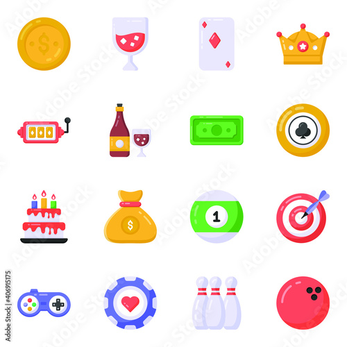 
Pack of Casino Flat Icons
