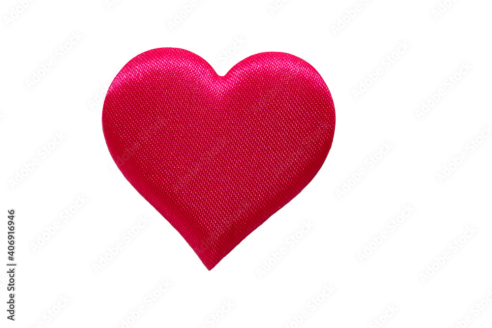 one red toy heart isolated on white background. one red toy heart isolated on white background.