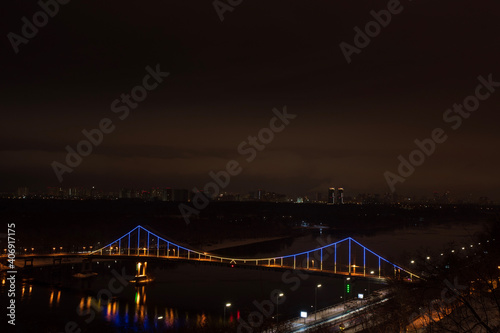 Bright bridge at night