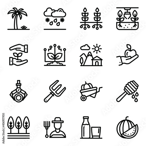  Pack of Forecast and Smart Farming Glyph Icons  