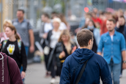 Wallpaper Mural Crowd of people on the street. Summer day Torontodigital.ca