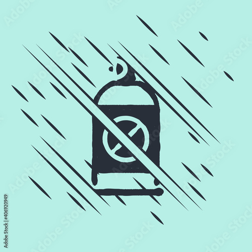 Black Spray against insects icon isolated on green background. Glitch style. Vector.