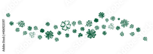 Patrick's day. Clover icons set. Hand drawn illustration. Vector.
