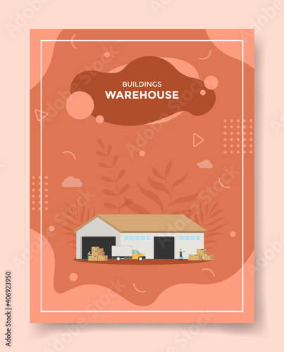 warehouse concept for template of banners, flyer, books cover, magazine photo