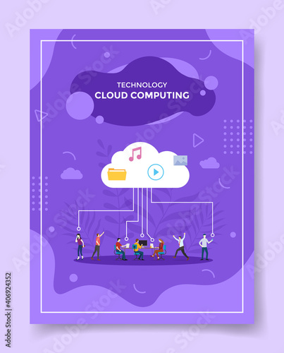 cloud computing concept for template of banners, flyer, books cover, magazine