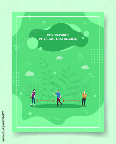 physical distancing concept for template of banners, flyer, books cover, magazine