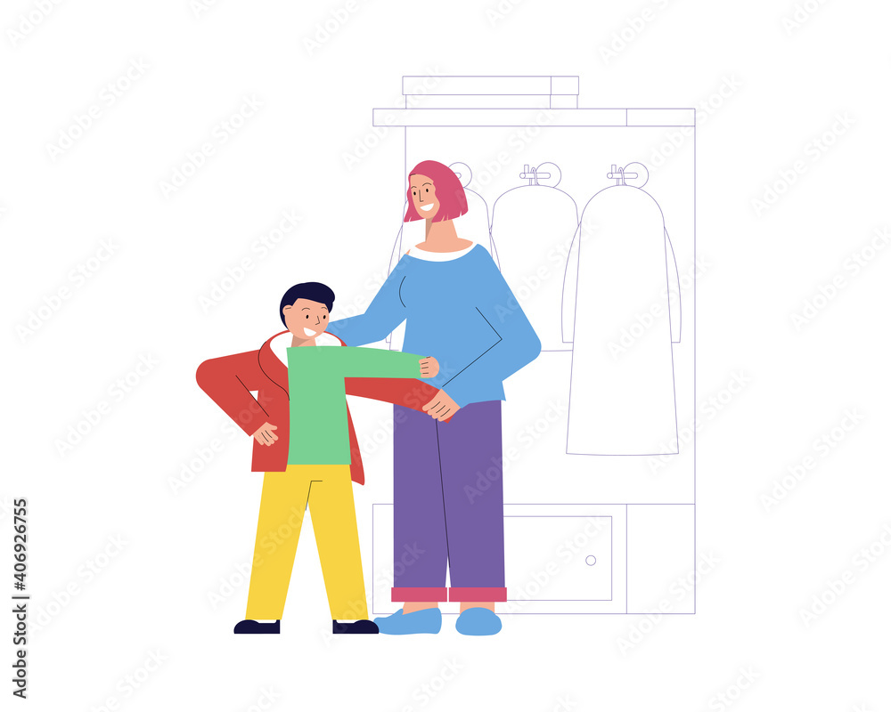 Flat Nanny Illustration Flat Nanny Illustration