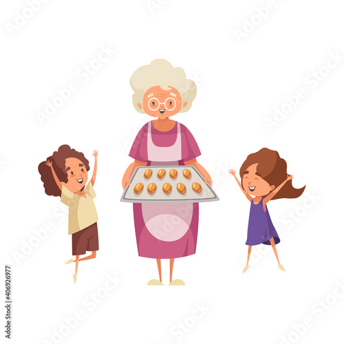 Grandma Flat Illustration