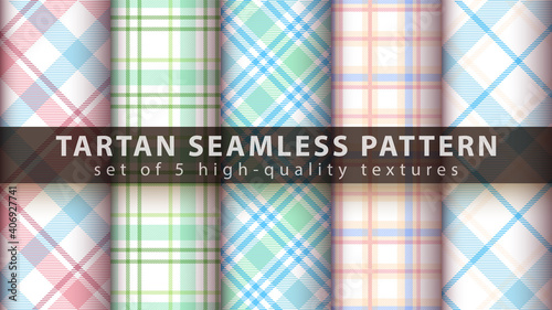 Set classic tartan seamless pattern.