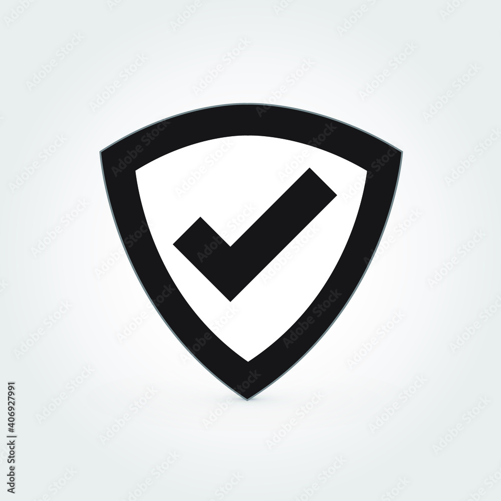 Shield icon vector design with check mark. Safe symbol vector on white background. Eps 10 vector illustration. Shield icon vector design with check mark. Safe symbol vector on white background. Eps 10 vector illustration.