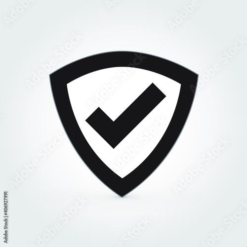 Shield icon vector design with check mark. Safe symbol vector on white background. Eps 10 vector illustration.