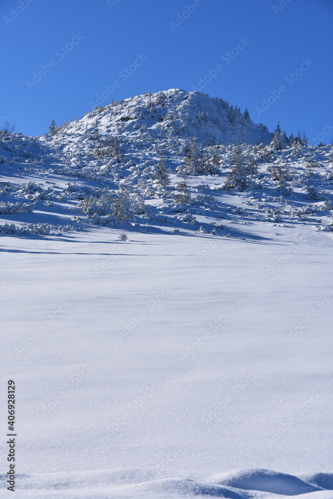 Polish mountains Tatry winter snow in the mountain