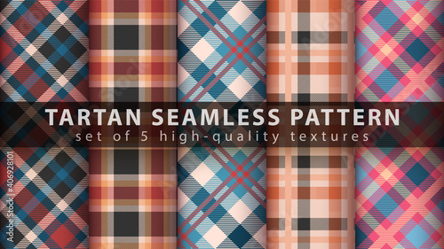 Set classic tartan seamless pattern.