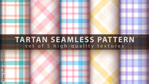 Set classic tartan seamless pattern.