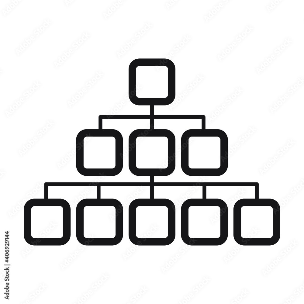 Hierarchy icon. Structure simple flat icon. Eps10 vector illustration. Hierarchy icon. Structure simple flat icon. Eps10 vector illustration.