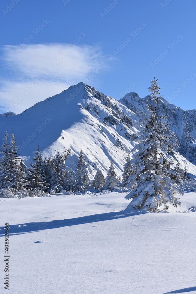Fototapeta premium Polish mountains Tatry winter snow in the mountain