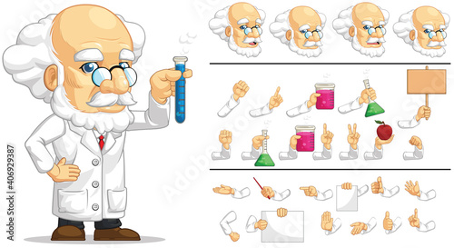 Customizable Mascot Scientist Professor Laboratory Researcher