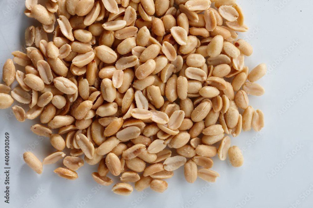 Pile of peanuts on a white background Pile of peanuts on a white background