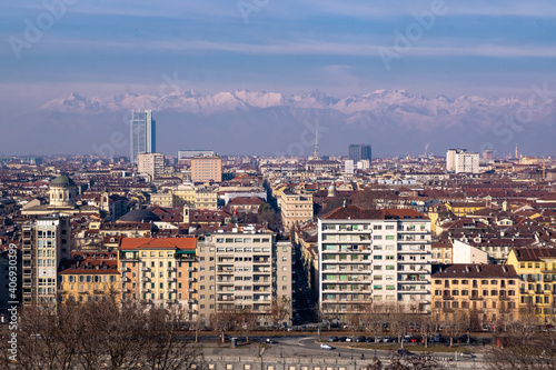 Turin cityscape from Cappuccini mount