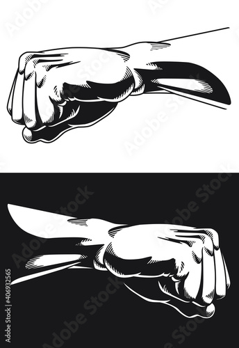 Silhouette Fist Clenched Punch Strong Bodybuilder