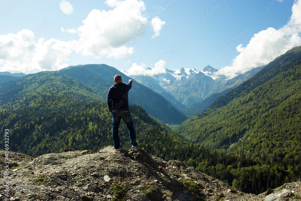 Panoramic view of Svaneti mountains, Georgia