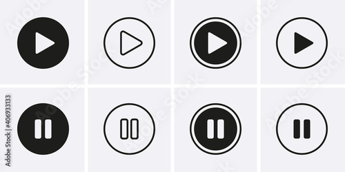 Play and Paus Icons set