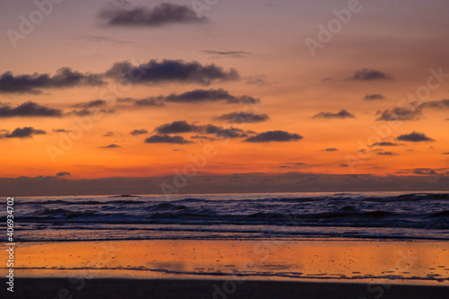 Sandy beach in winter.