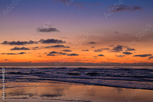 North Sea at sunset. The tide. © Vitalinka