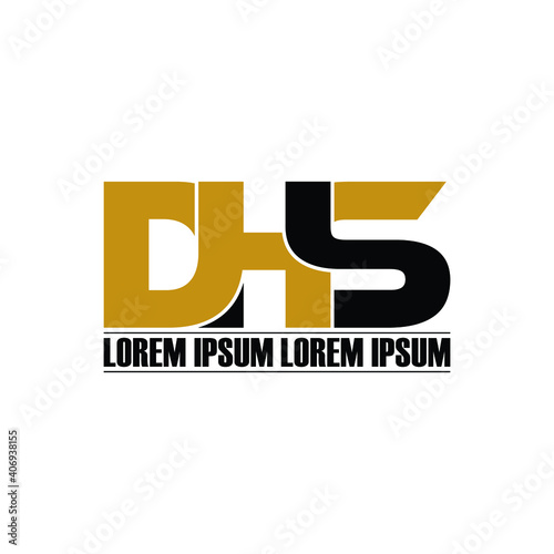 DHS letter monogram logo design vector