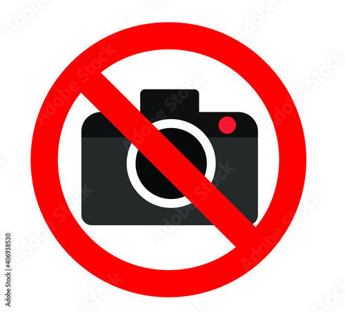 photography prohibited sign, photography not allowed symbol, camera ban vector icon, eps 10