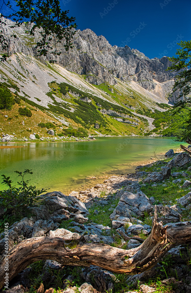Amazing view of Skrcko lake in Durmitor National Park, Montenegro in summer