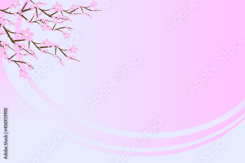 おしゃれな桜の背景フレーム(横)