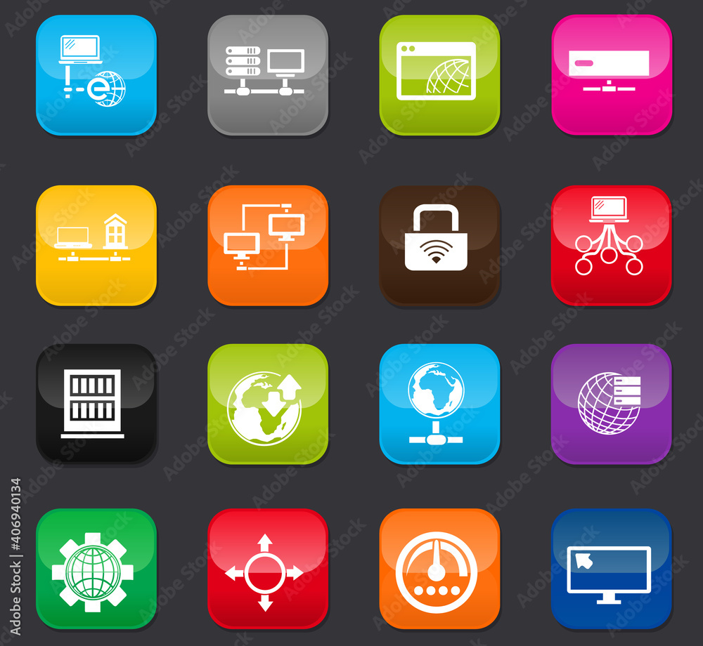 Internet, server, network icons set Internet, server, network icons set