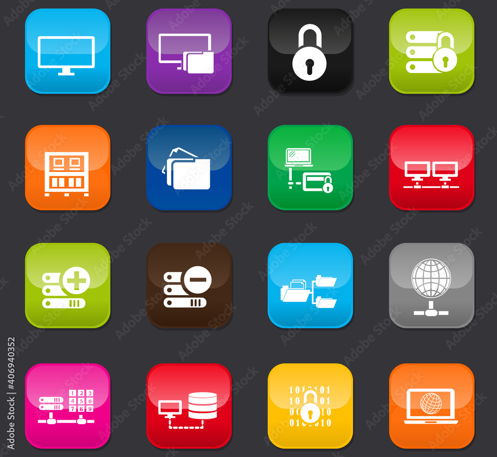 Internet, server, network icons set Internet, server, network icons set