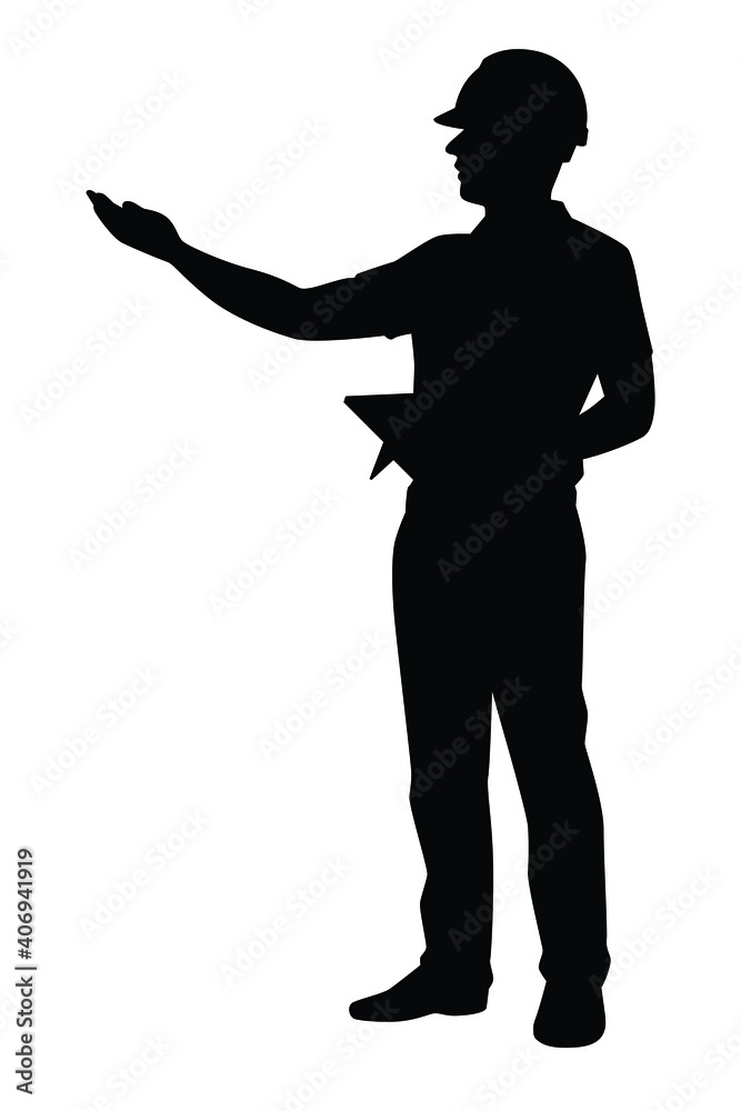 Engineer silhouette vector on white background Engineer silhouette vector on white background