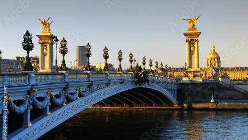The Pont Alexandre III  in Paris city © hassan bensliman