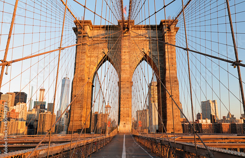 Brooklyn Bridge at sunrise, New York City , Manhattan © TTstudio