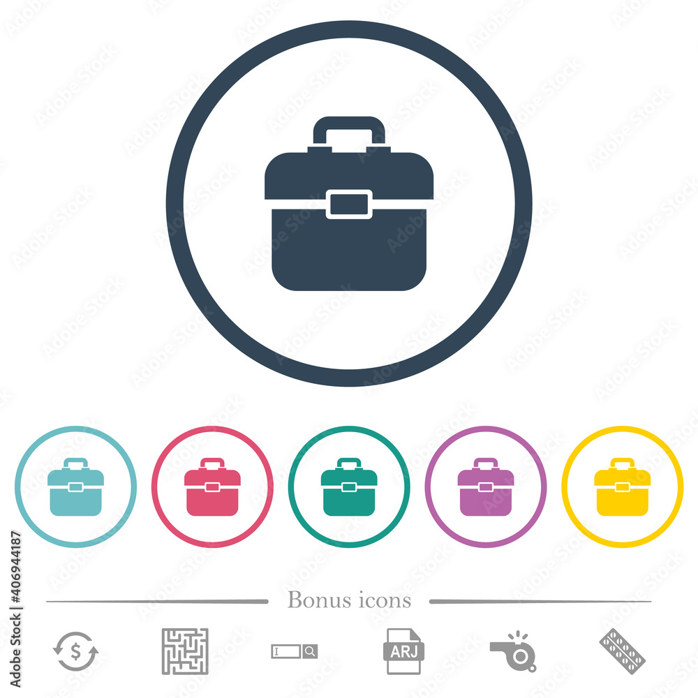 Toolbox flat color icons in round outlines Toolbox flat color icons in round outlines