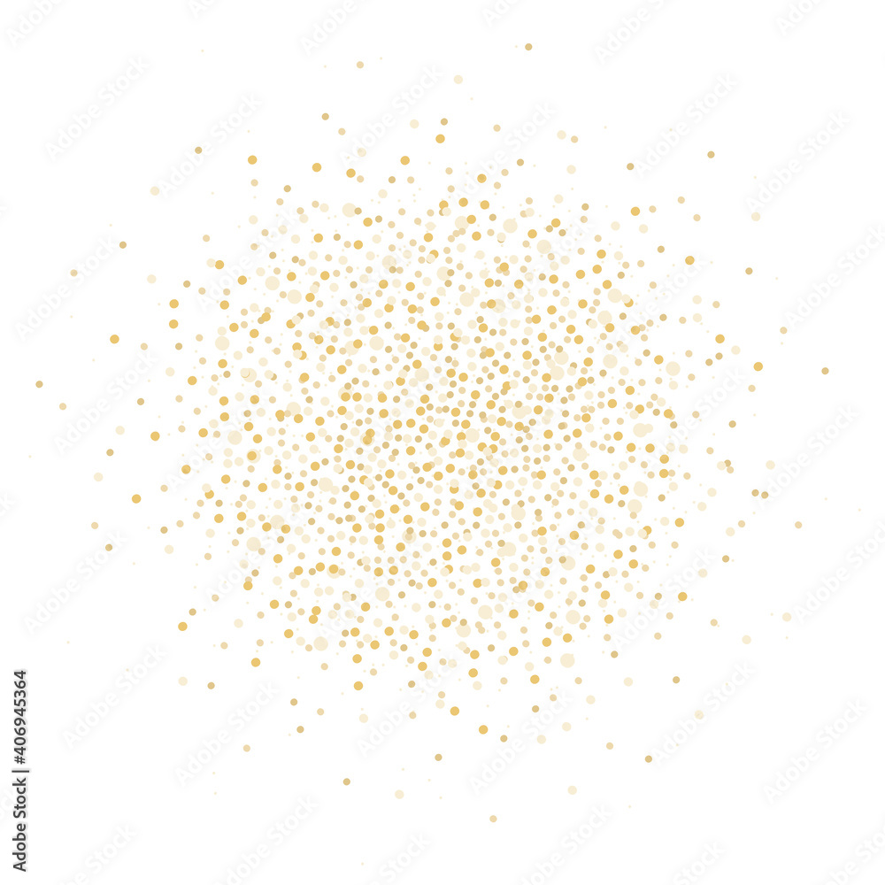 Gold Glitter Confetti Dots Abstract Circle Shape