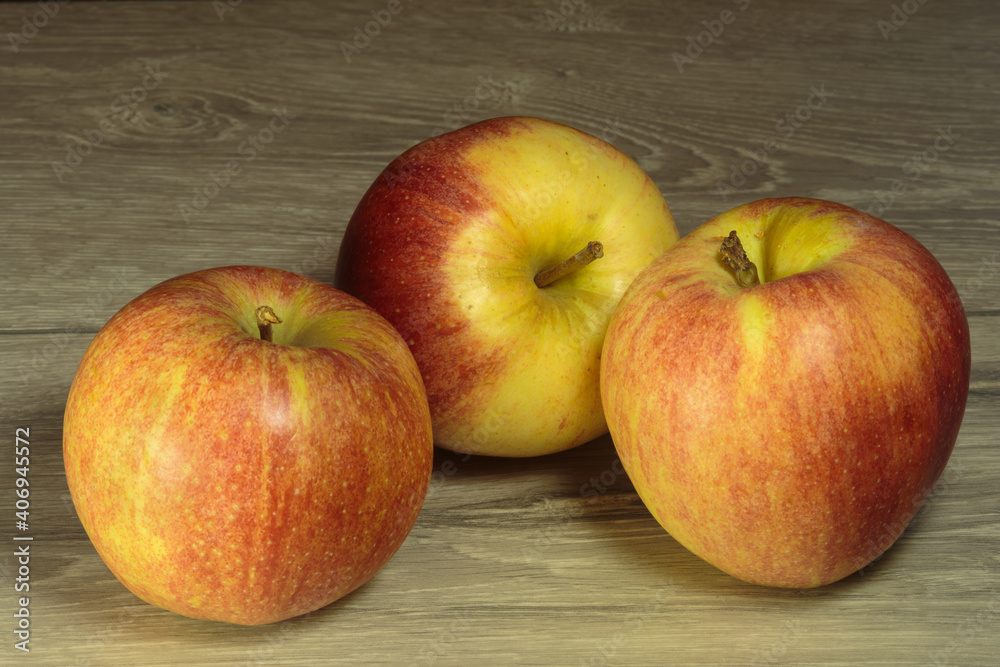 Juicy apples looks like summer colors in winter. Juicy apples looks like summer colors in winter.