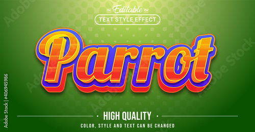 Editable text style effect - Parrot text style theme.