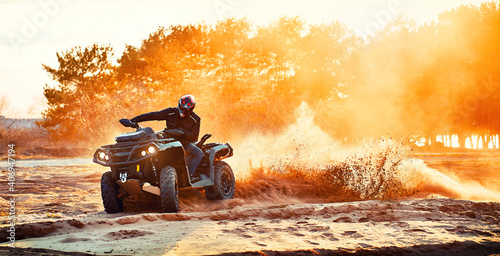 Cross-country quad bike race, extreme sports