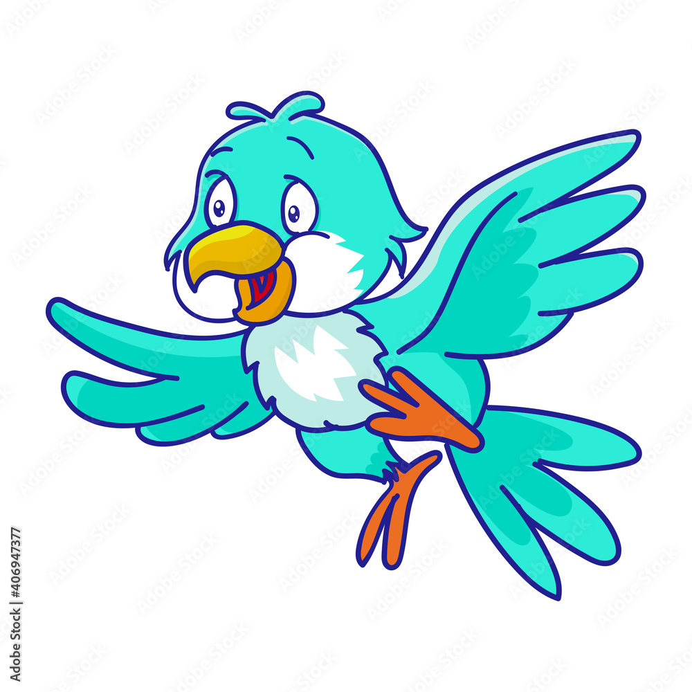 Obraz premium Exotic Flying Bird Vector Illustration
