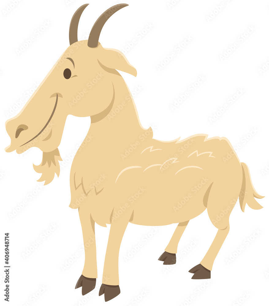 Obraz premium funny cartoon goat farm animal character