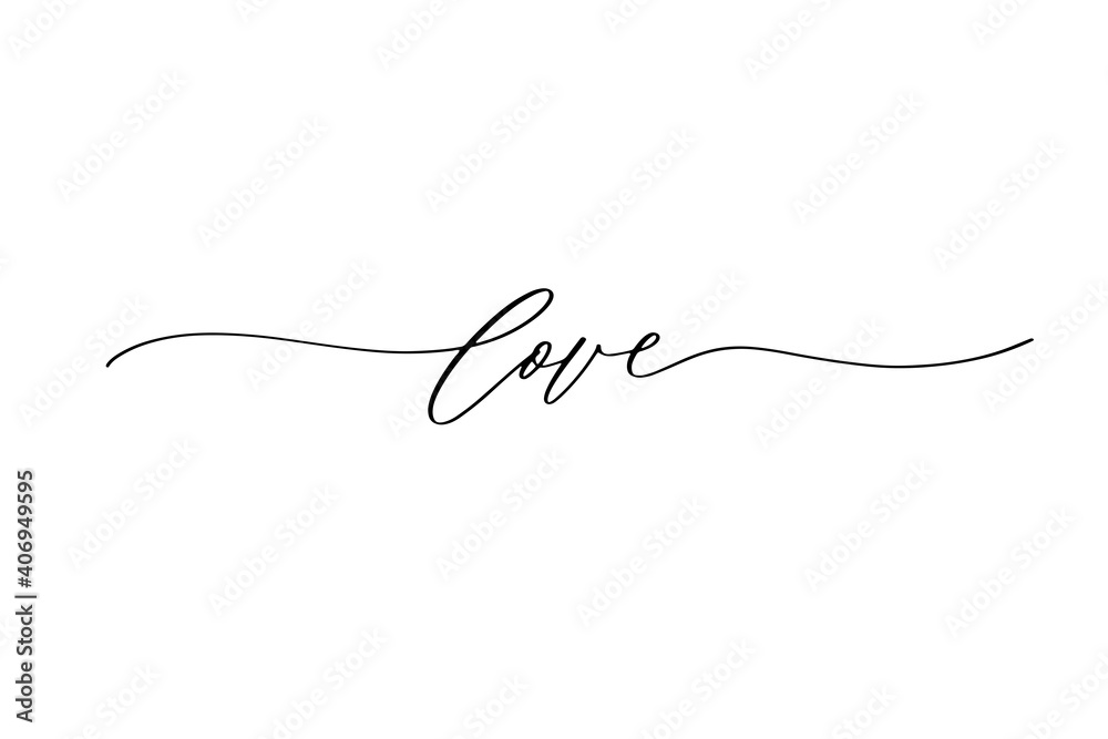 Love - hand drawn calligraphy inscription. Love - hand drawn calligraphy inscription.